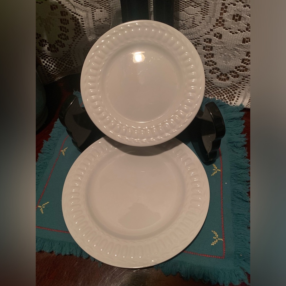 ✨⚡️💥Thomson Pottery Salad Dessert/Pie Plate Arctica White Ceramic Round 2 Piece